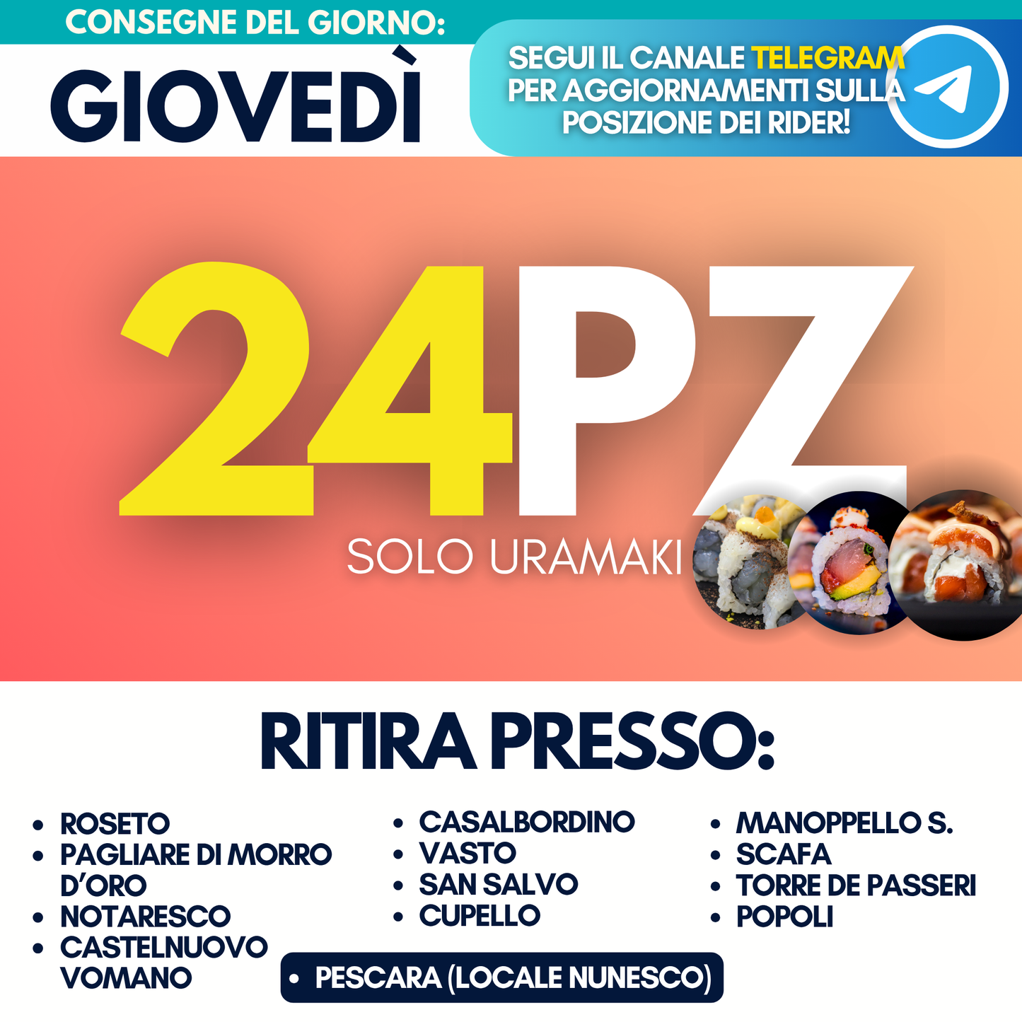 Sushi Prime Box 24 Pezzi - Giovedì 18