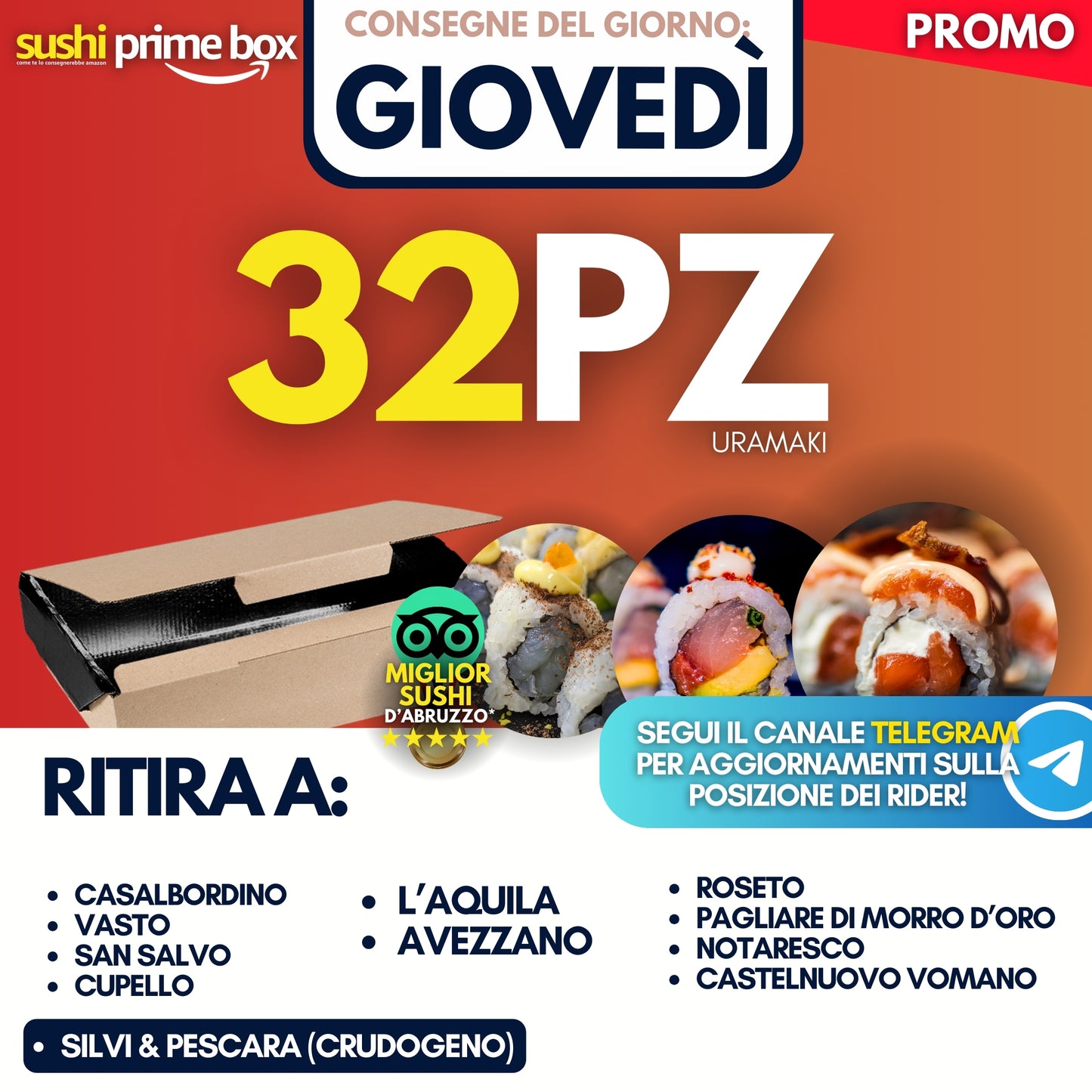 Sushi Prime Box 32 Pezzi - Giovedì