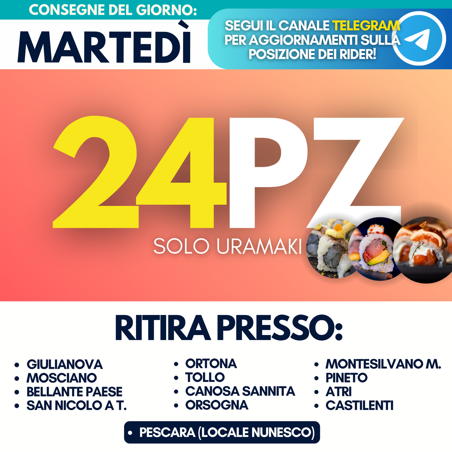 Sushi Prime Box 24 Pezzi - Martedì 16
