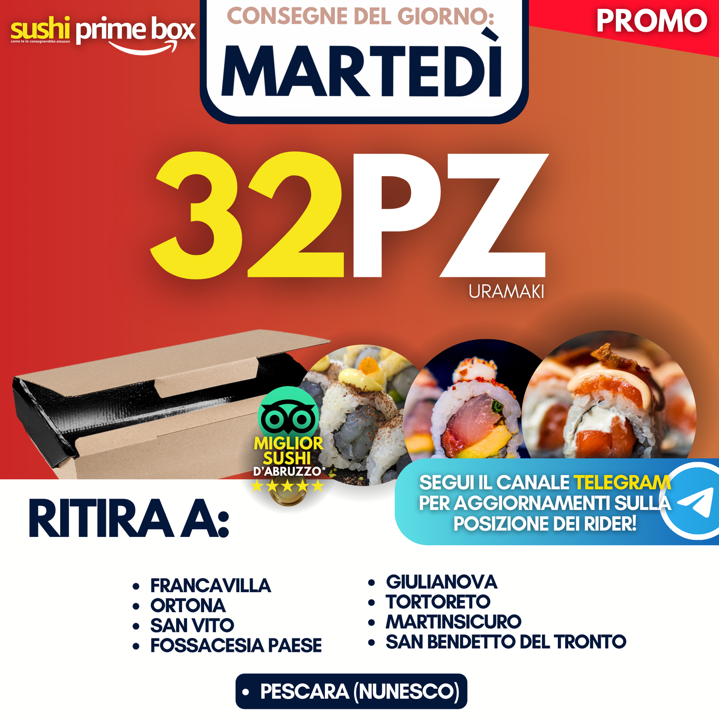 Sushi Prime Box 32 Pezzi - Martedì