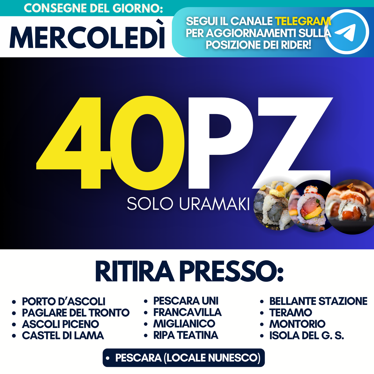 Sushi Prime Box 40 Pezzi - Mercoledì 24
