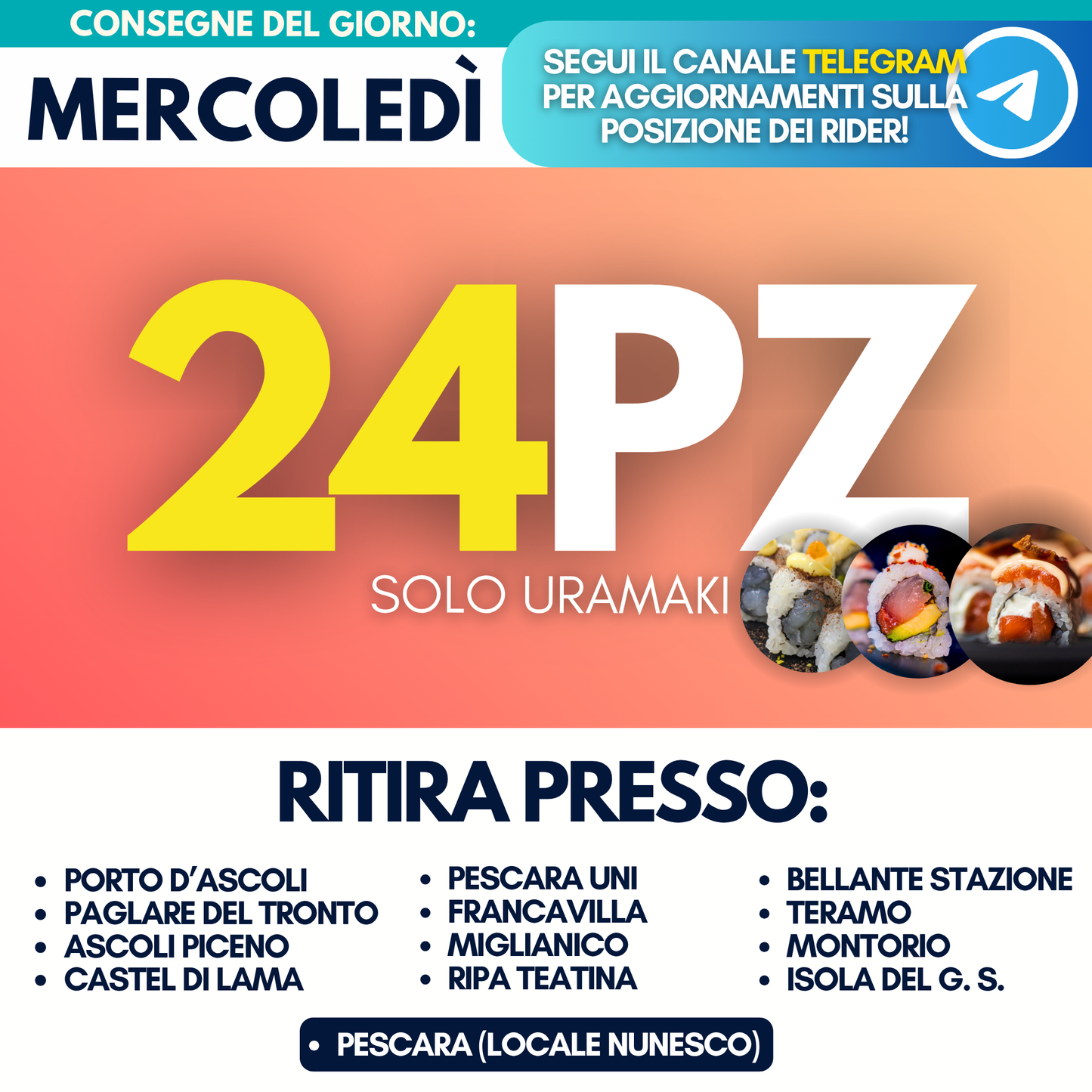 Sushi Prime Box 24 Pezzi - Mercoledì 17