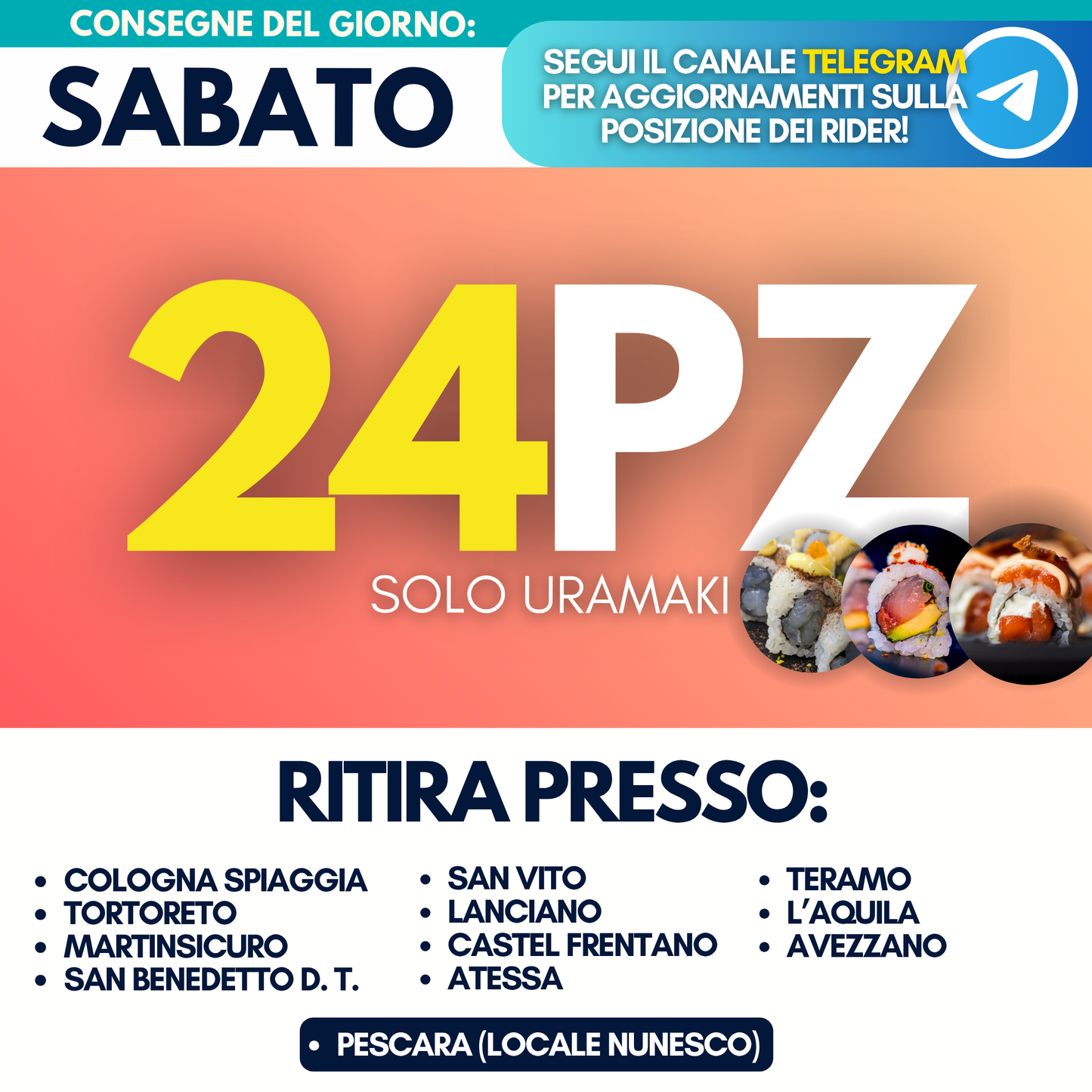 Sushi Prime Box 24 Pezzi - Sabato 20