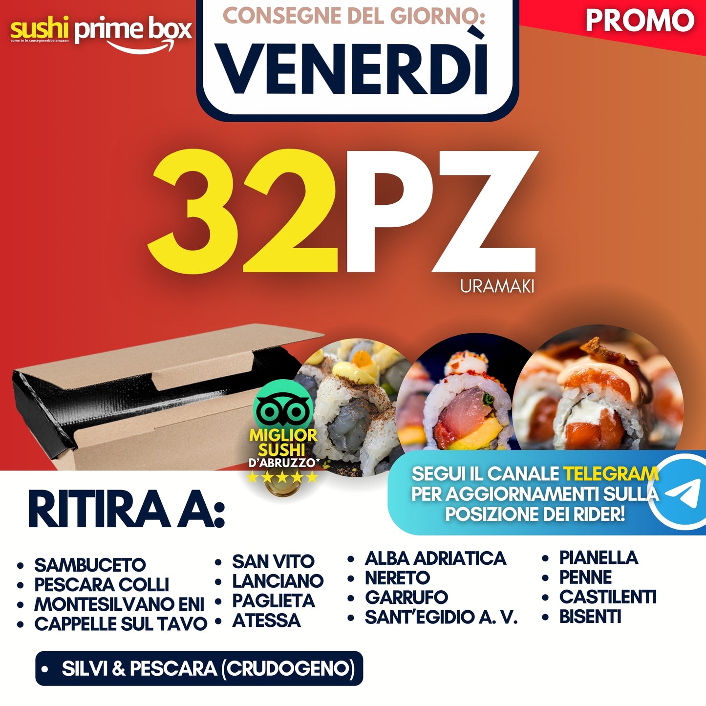 Sushi Prime Box 32 Pezzi - Venerdì
