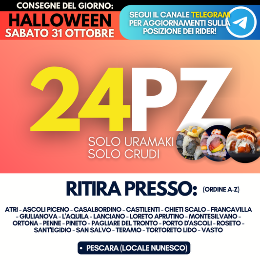 Sushi Box 24 Pezzi - HALLOWEEN Sabato 31