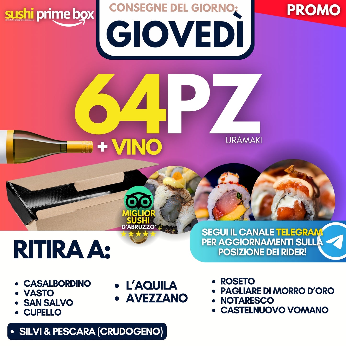 Sushi Prime Box 64 Pezzi - Giovedì