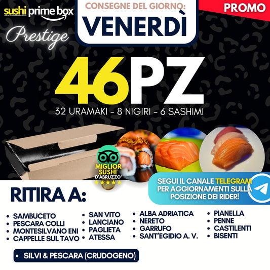 Sushi PRESTIGE Prime Box 46 Pezzi - Venerdì 24