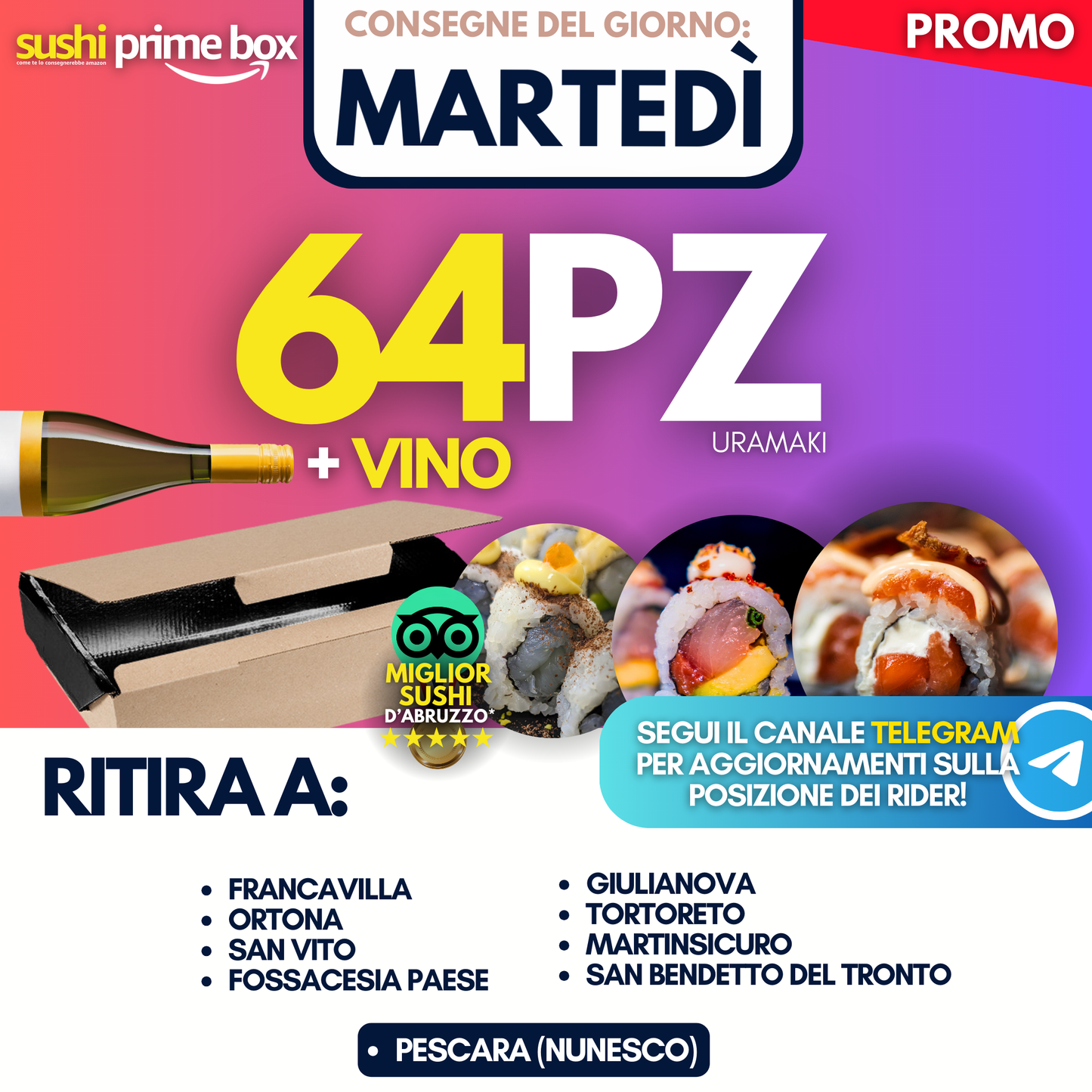 Sushi Prime Box 64 Pezzi - Martedì