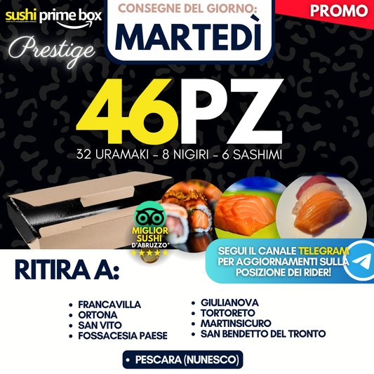 Sushi PRESTIGE Prime Box 46 Pezzi - Martedì 21