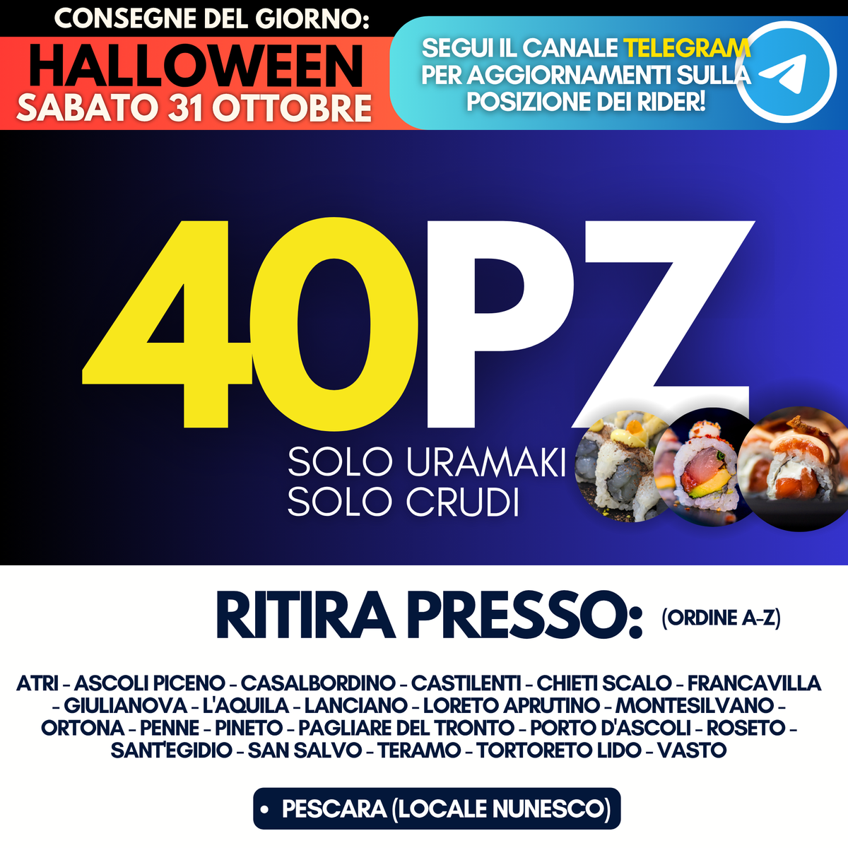 Sushi Box 40 Pezzi - HALLOWEEN Sabato 31