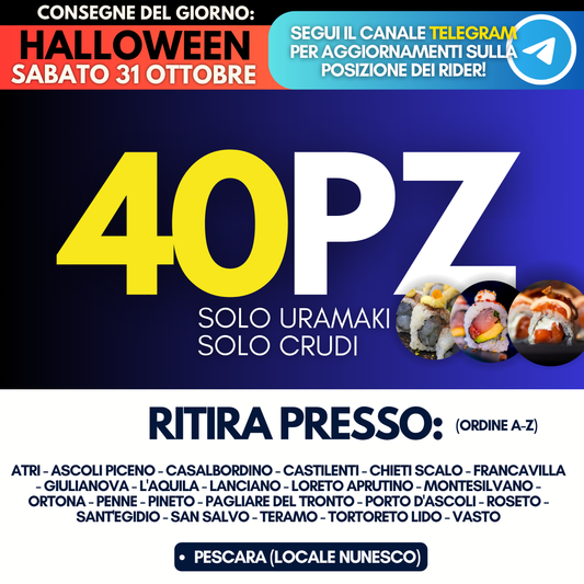 Sushi Box 40 Pezzi - HALLOWEEN Sabato 31