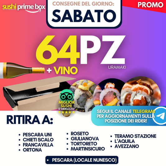 Sushi Prime Box 64 Pezzi - Sabato