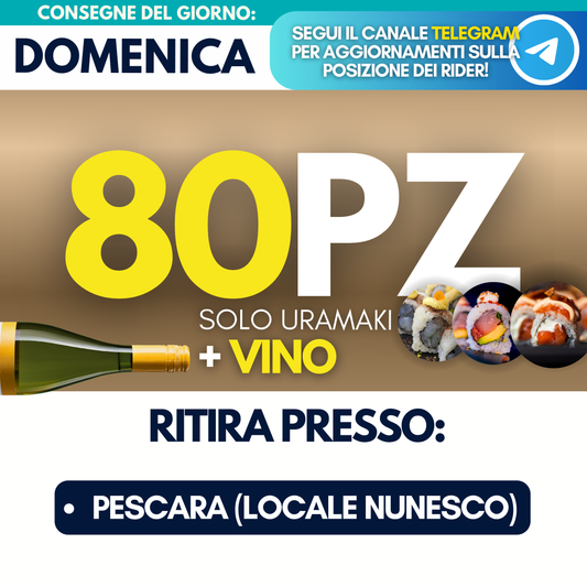 Sushi Prime Box 80 Pezzi + Vino (Domenica 7)