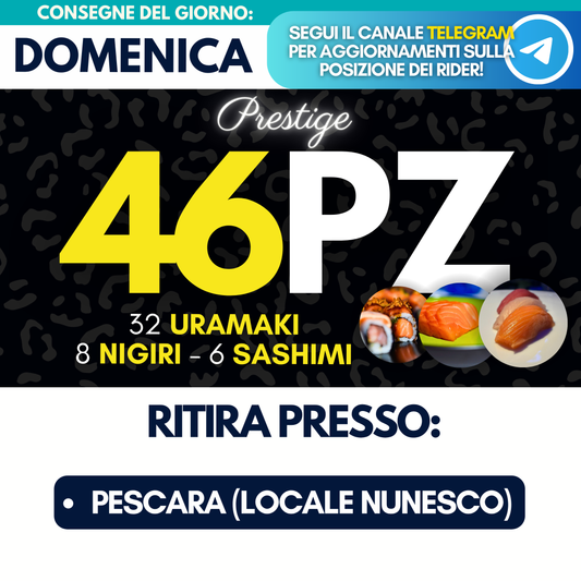 Sushi PRESTIGE Prime Box 46 Pezzi - Domenica 7