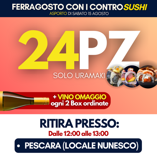 Sushi Box 24 Pezzi - Ferragosto (Sabato 15 Agosto)