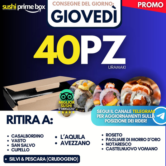 Sushi Prime Box 40 Pezzi - Giovedì 23