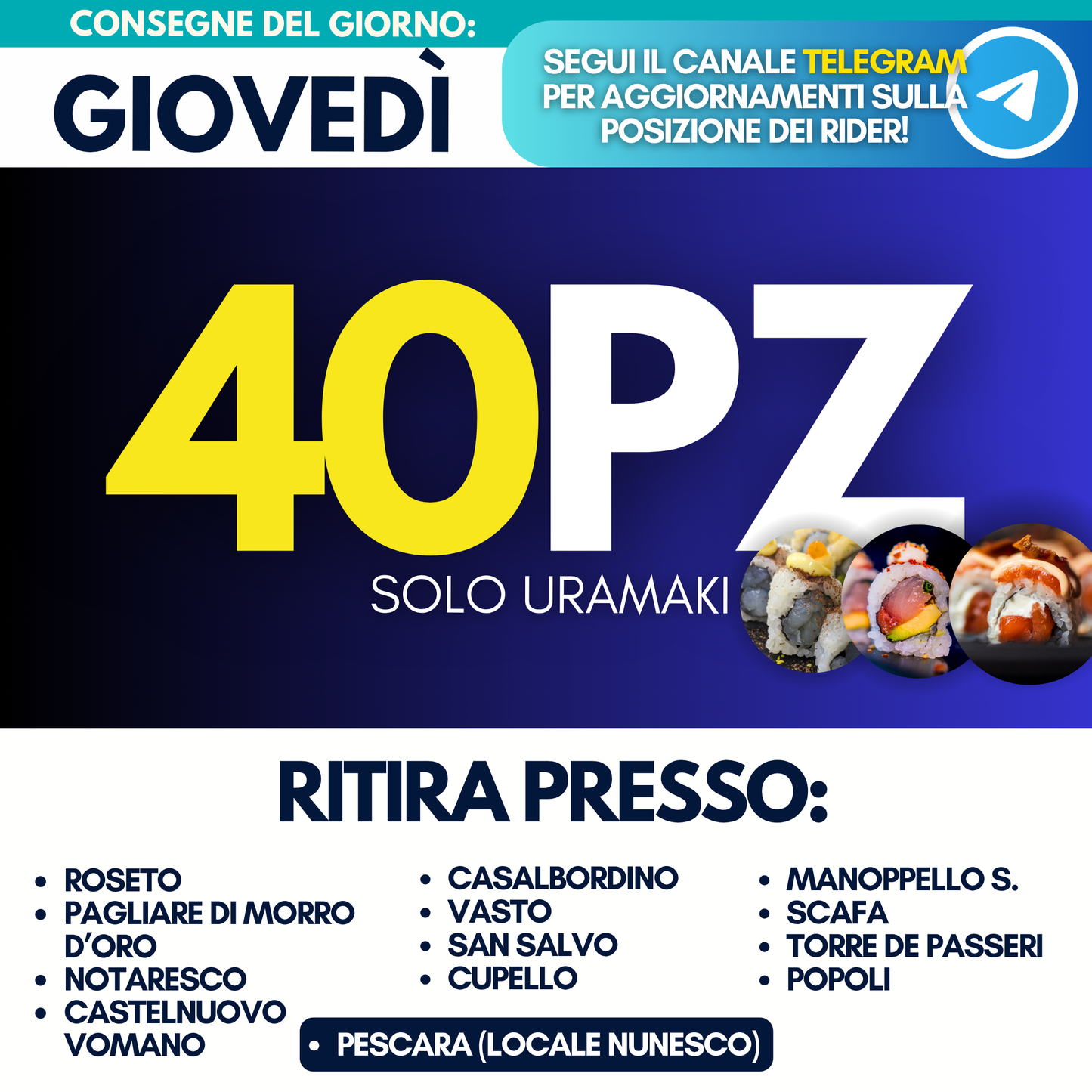 Sushi Prime Box 40 Pezzi - Giovedì 25