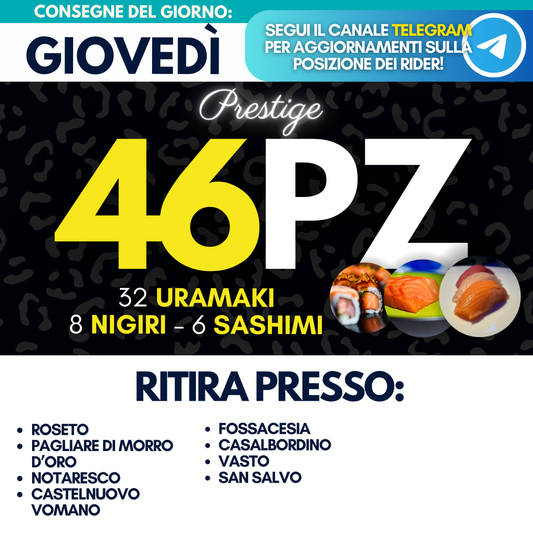 Sushi PRESTIGE Box 46 Pezzi - Giovedì 17