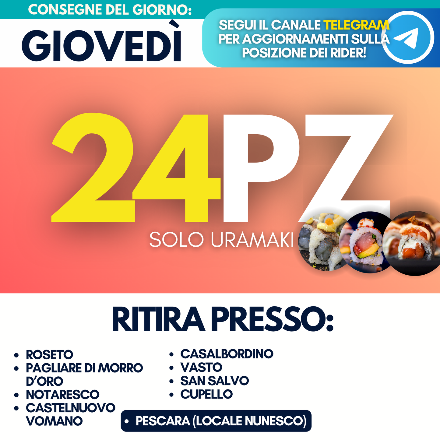 Sushi Prime Box 24 Pezzi - Giovedì 6