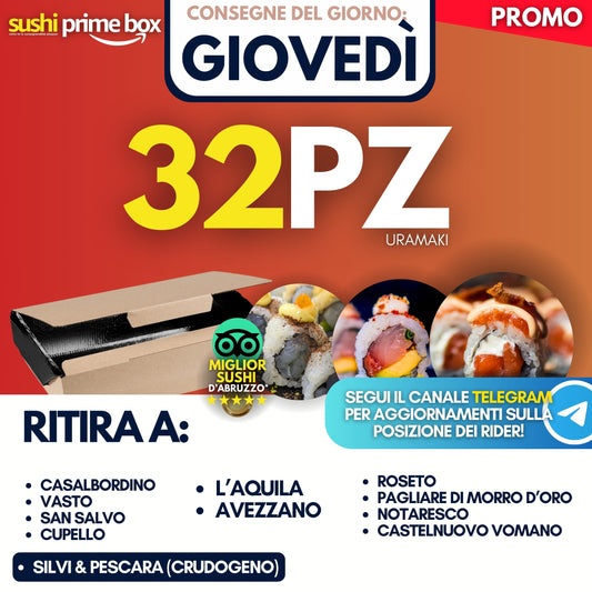 Sushi Prime Box 32 Pezzi - Giovedì