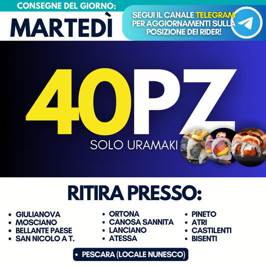 Sushi Box 40 Pezzi - Martedì 22