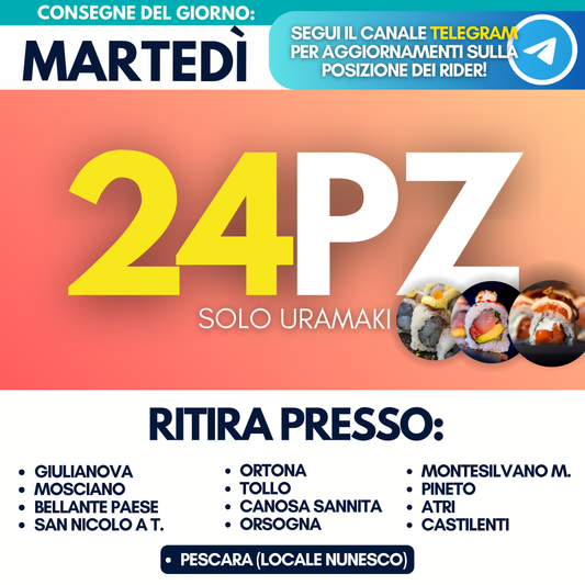 Sushi Prime Box 24 Pezzi - Martedì 16