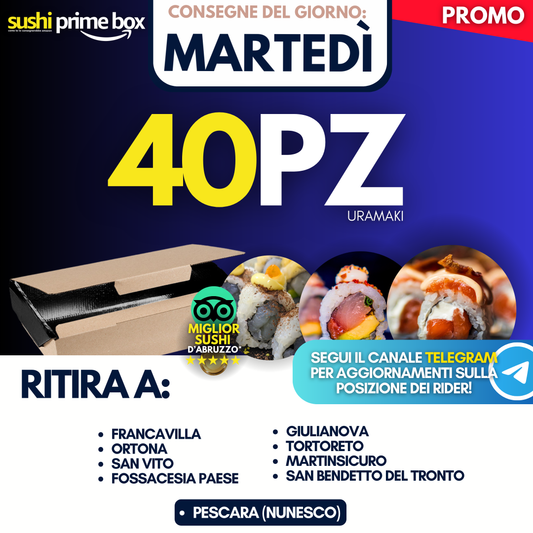 Sushi Prime Box 40 Pezzi - Martedì 21