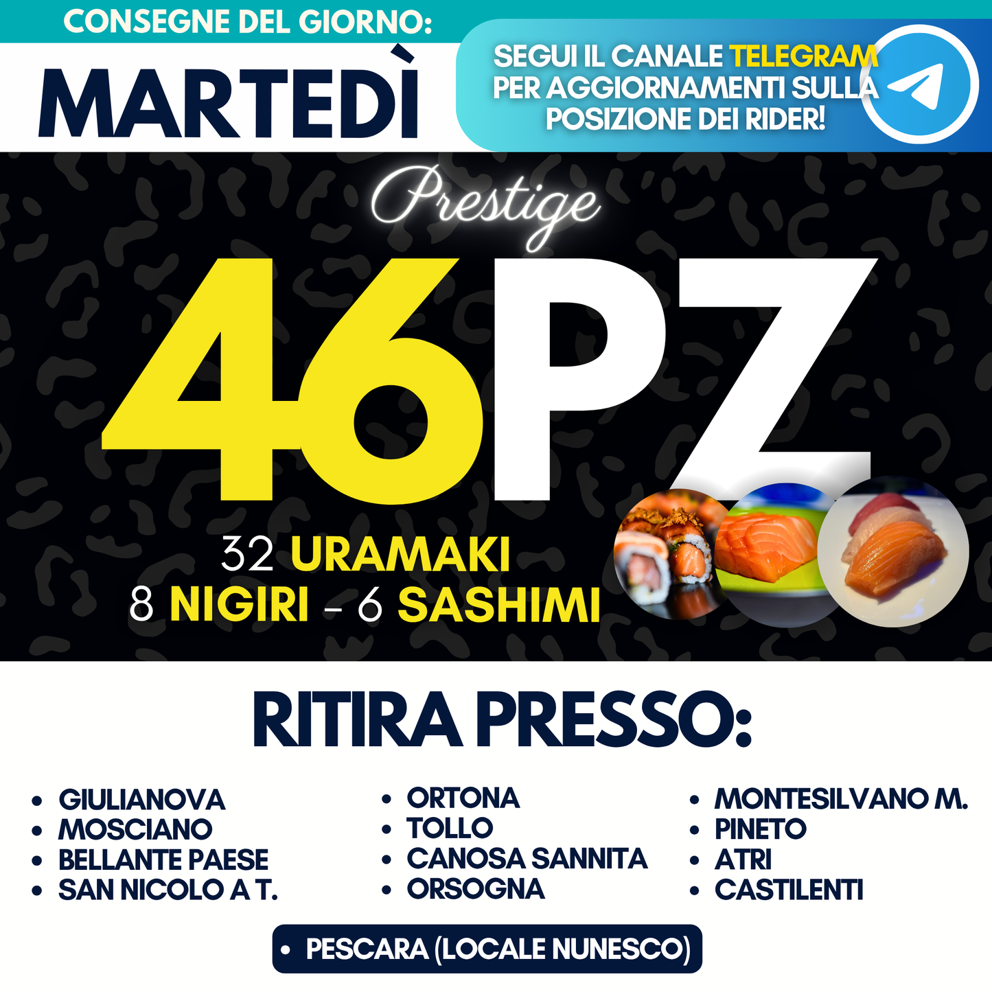 Sushi PRESTIGE Prime Box 46 Pezzi - Martedì 23