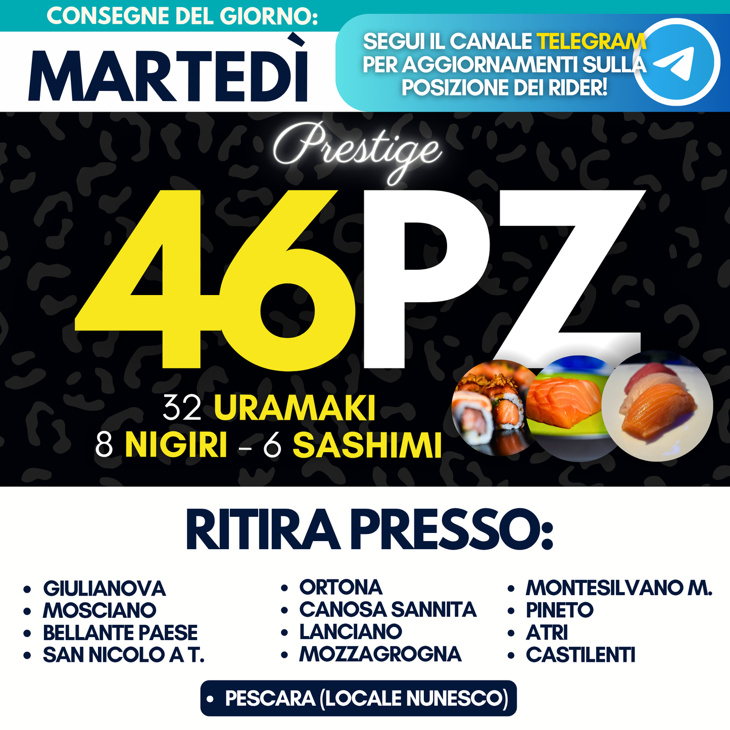 Sushi PRESTIGE Prime Box 46 Pezzi - Martedì 4