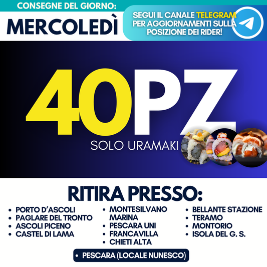 Sushi Box 40 Pezzi - Mercoledì 16