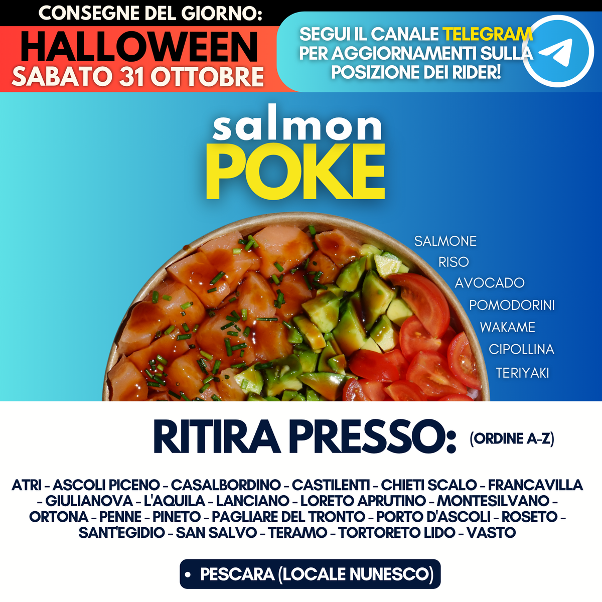 Salmon Poke - HALLOWEEN Sabato 31