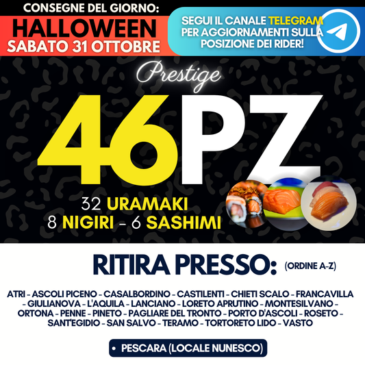 Sushi PRESTIGE Box 46 Pezzi  - HALLOWEEN Sabato 31