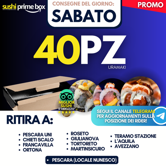 Sushi Prime Box 40 Pezzi - Sabato 18