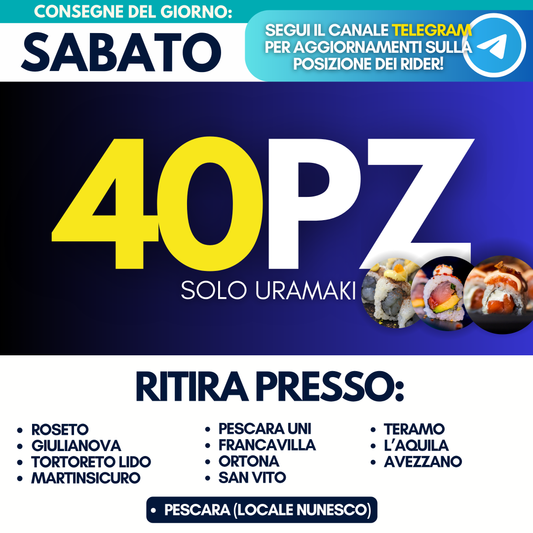 Sushi Box 40 Pezzi - Sabato 19