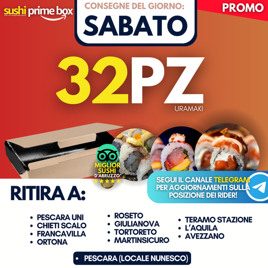 Sushi Prime Box 32 Pezzi - Sabato
