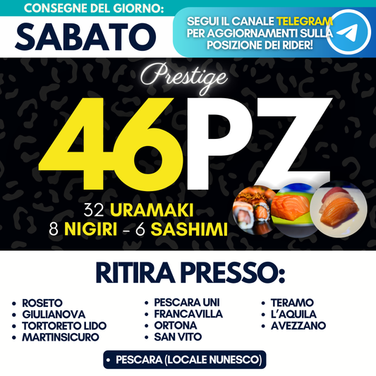 Sushi PRESTIGE Box 46 Pezzi - Sabato 19