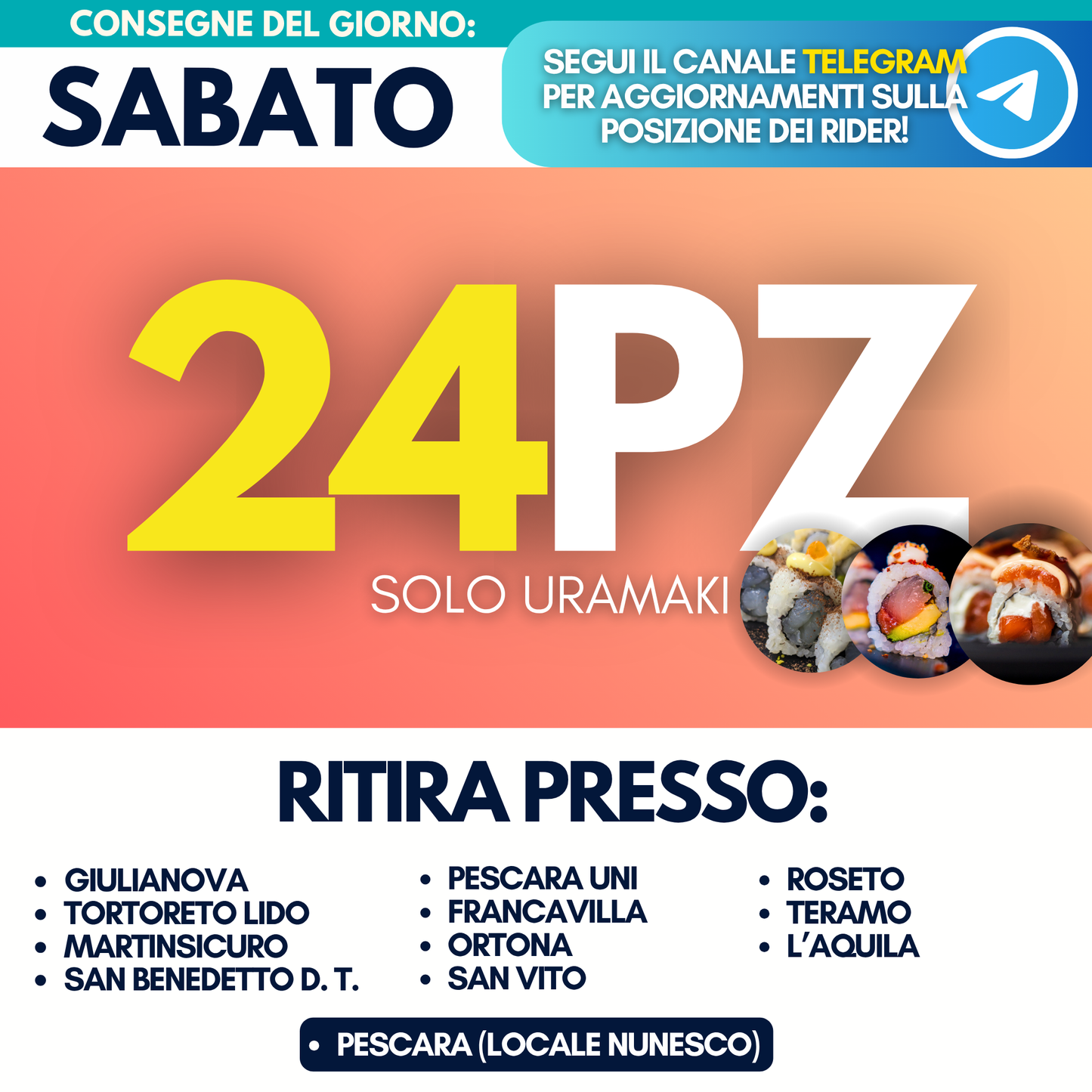 Sushi Prime Box 24 Pezzi - Sabato 8