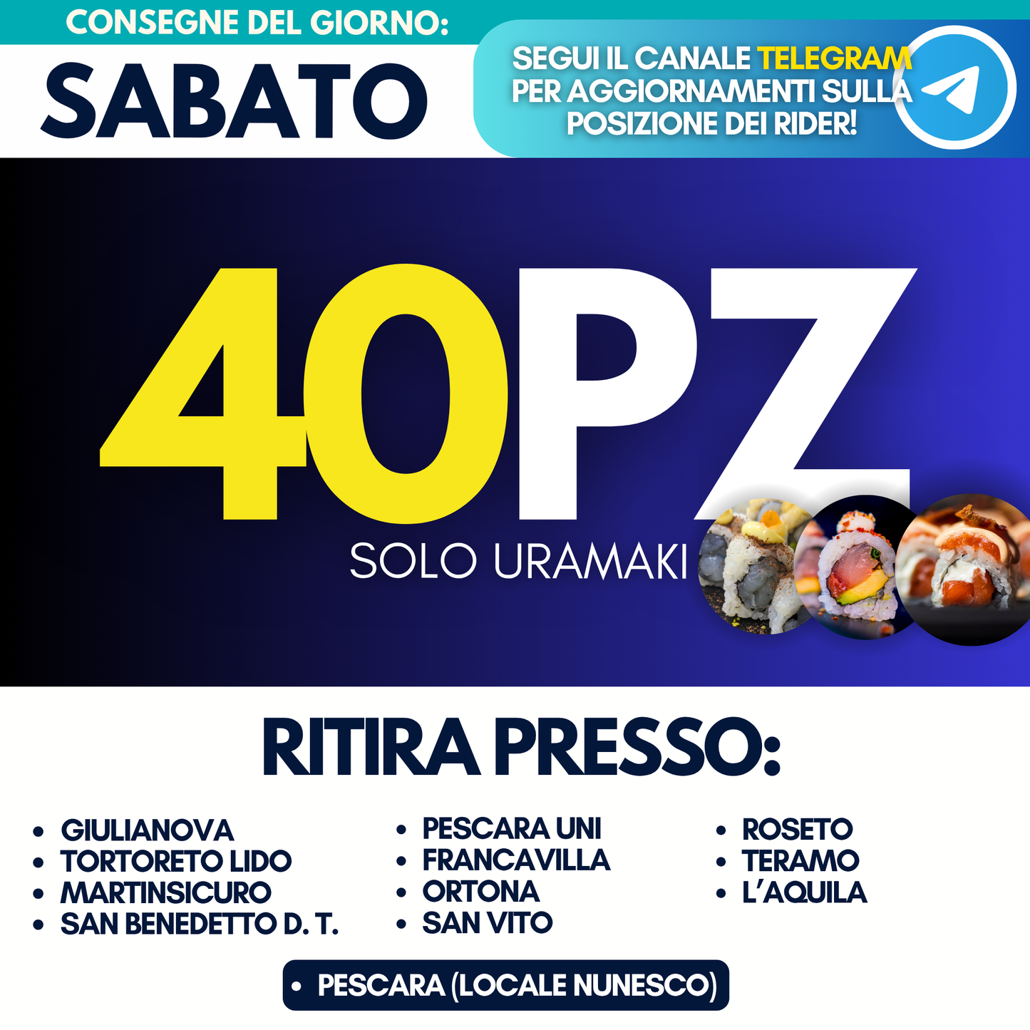 Sushi Prime Box 40 Pezzi - Sabato 8