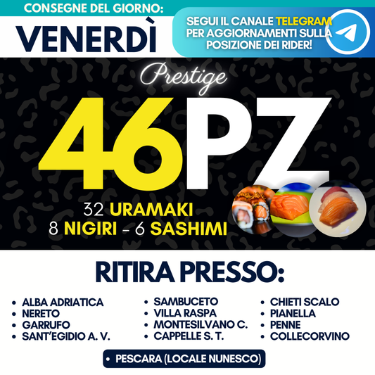 Sushi PRESTIGE Prime Box 46 Pezzi - Venerdì 5