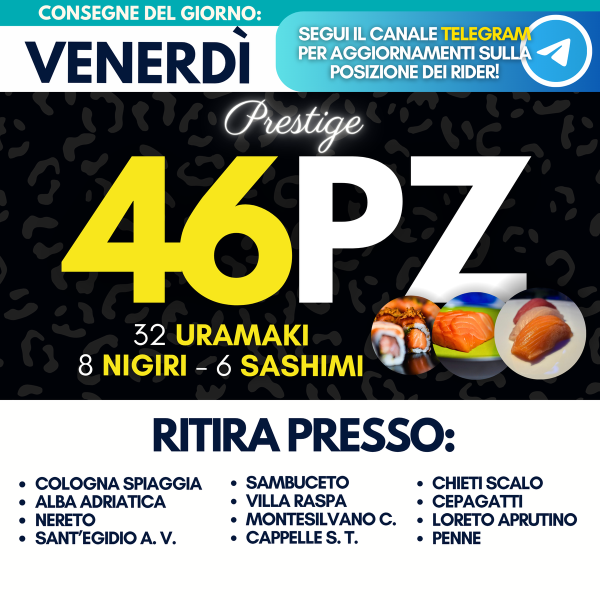 Sushi PRESTIGE Box 46 Pezzi - Venerdì 18
